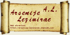 Arsenije Ležimirac vizit kartica